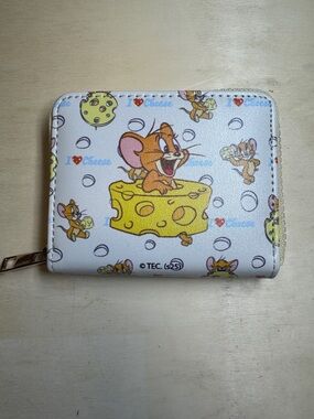Jerry & Cheese Cartoon Zip Wallet - Light Blue NWT